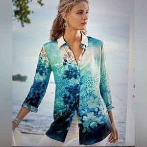 NWT Soft Surroundings Silk Blouse